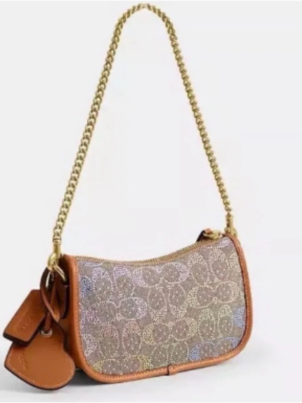 Coach Swinger Bag 20 With Chain In Crystal Signature Jacquard